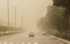 حرکت شدید یک توده گرد و خاک از استان البرز به سمت تهران